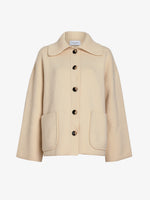 Proenza Schouler Still Life image of Nelly Jacket in Melange Merino in White
