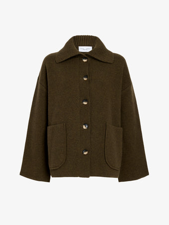 Proenza Schouler Still Life image of Nelly Jacket in Melange Merino in Olive