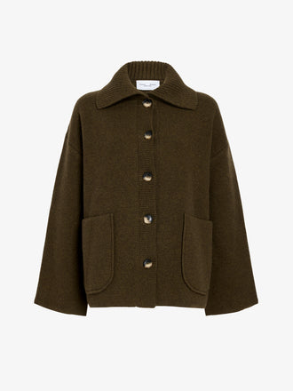 Proenza Schouler Still Life image of Nelly Jacket in Melange Merino in Olive