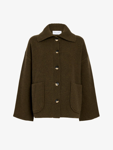 Proenza Schouler Still Life image of Nelly Jacket in Melange Merino in Olive