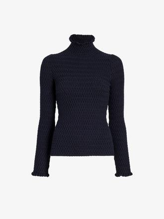 Proenza Schouler Still Life image of Juniper Sweater in Cable Knit in Navy
