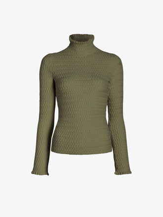 Proenza Schouler Still Life image of Juniper Sweater in Cable Knit in Dark Olive