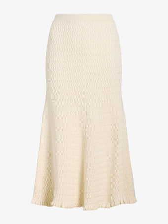 Proenza Schouler Still Life image of Magnolia Skirt in Cable Knit in Vanilla