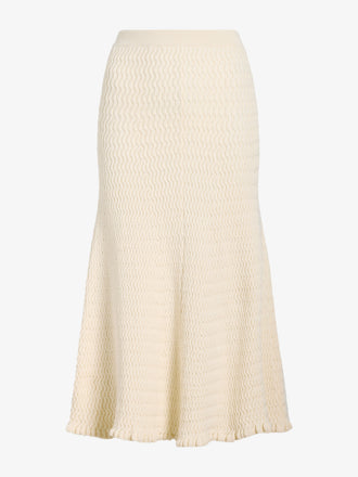 Proenza Schouler Still Life image of Magnolia Skirt in Cable Knit in Vanilla