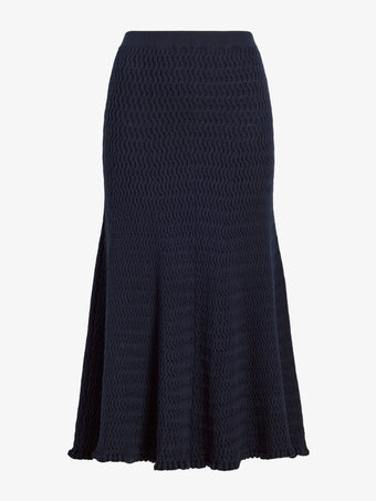 Proenza Schouler Still Life image of Magnolia Skirt in Cable Knit in Navy