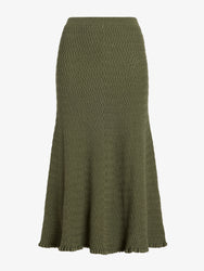 Proenza Schouler Still Life image of Magnolia Skirt in Cable Knit in Dark Olive