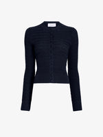 Proenza Schouler Still Life image of Marci Cardigan in Cable Knit in Navy
