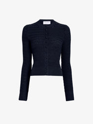 Proenza Schouler Still Life image of Marci Cardigan in Cable Knit in Navy