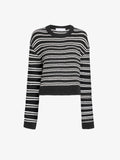 Proenza Schouler Still Life image of Pandora Sweater in Wool Stripe in Coal Grey