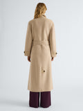 Proenza Schouler Back full length image of model wearing Corey Coat in Melton in Oat