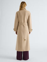Proenza Schouler Back full length image of model wearing Corey Coat in Melton in Oat