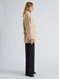 Proenza Schouler Side full length image of model wearing Lisa Jacket in Melton in Oat