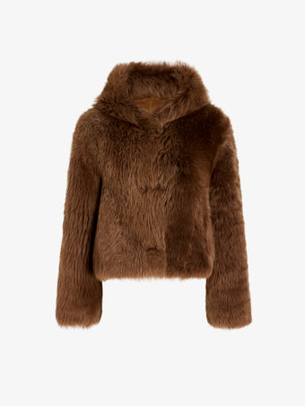 Proenza Schouler Still Life image of Michelle Hooded Shearling in Caramel