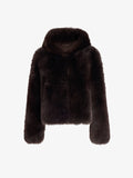 Proenza Schouler Still Life image of Michelle Hooded Shearling in Coffee