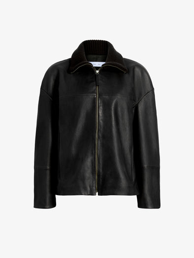 Proenza Schouler Still Life image of Emma Jacket in Lightweight Leather in Black