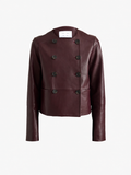 Proenza Schouler Still Life image of Courtney Jacket in Leather in Dark Wine