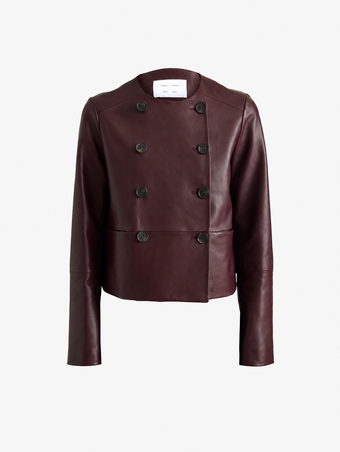Proenza Schouler Still Life image of Courtney Jacket in Leather in Dark Wine