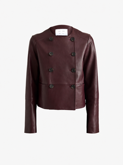 Proenza Schouler Still Life image of Courtney Jacket in Leather in Dark Wine