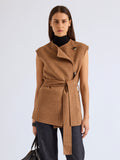 Proenza Schouler Front cropped image of model wearing Edie Gillet in Double Face Twill in Khaki