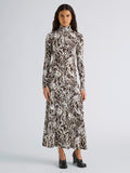 Proenza Schouler Front full length image of model wearing Mabel Dress in Jersey in Pale Blue Multi