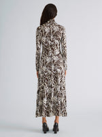 Proenza Schouler Back full length image of model wearing Mabel Dress in Jersey in Pale Blue Multi