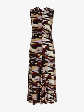 Proenza Schouler Still Life image of Audrey Dress in Printed Soft Jersey in Moss Multi
