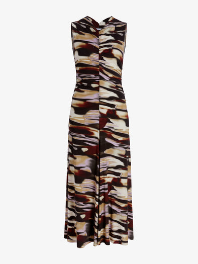 Proenza Schouler Still Life image of Audrey Dress in Printed Soft Jersey in Moss Multi