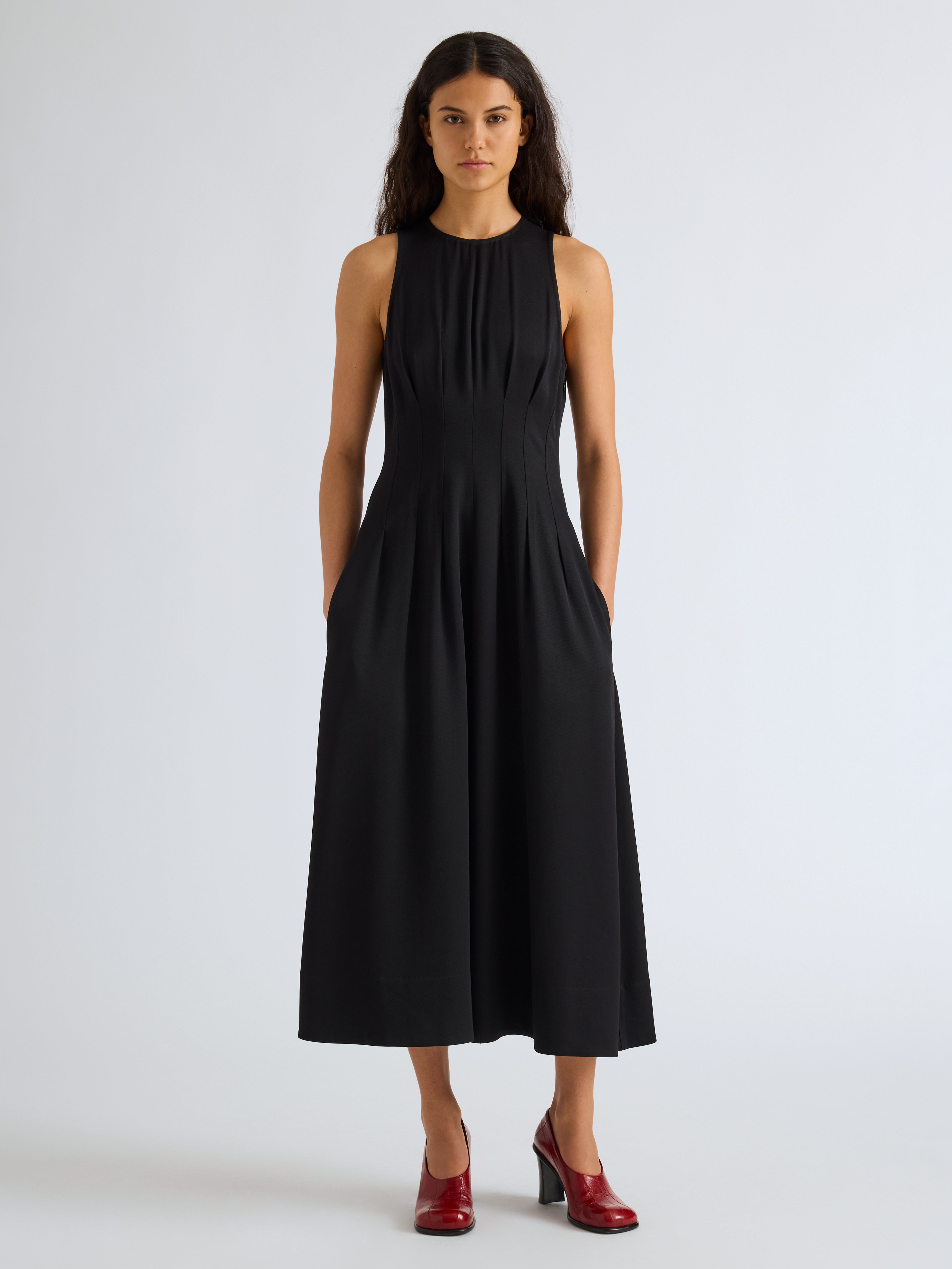 Proenza Schouer White Label Bronwyn Dress in Wool Twill - Black