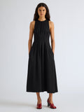 Proenza Schouler Front full length image of model wearing Bronwyn Dress in Merino Wool in Black