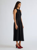 Proenza Schouler Front full length image of model wearing Bronwyn Dress in Merino Wool in Black