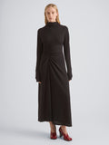Proenza Schouler Front full length image of model wearing Minna Dress in Twisted Rib in Black