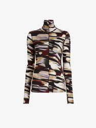Proenza Schouler Still Life image of Harriet Top in Printed Soft Jersey in Moss Multi