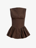 Proenza Schouler Still Life image of Hazel Top in Tech Cotton in Cocoa