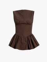 Proenza Schouler Still Life image of Hazel Top in Tech Cotton in Cocoa