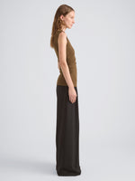 Proenza Schouler Side full length image of model wearing Jess Top in Twisted Rib in Fatigue