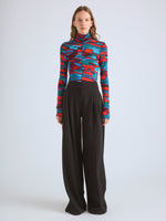 Proenza Schouler Front full length image of model wearing Marta Pant in Light Stretch Suiting in Black