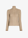Proenza Schouler Still Life image of Stina Turtleneck in Ladder Stripe in Bronze Cream