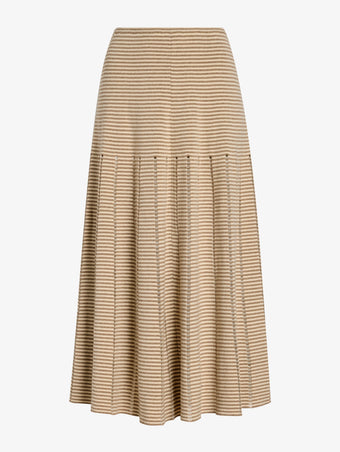 Proenza Schouler Still Life image of Phyllis Skirt in Ladder Stripe in Bronze Cream