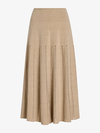 Proenza Schouler Still Life image of Phyllis Skirt in Ladder Stripe in Bronze Cream