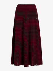 Proenza Schouler Still Life image of Phyllis Skirt in Ladder Stripe in Black Wine