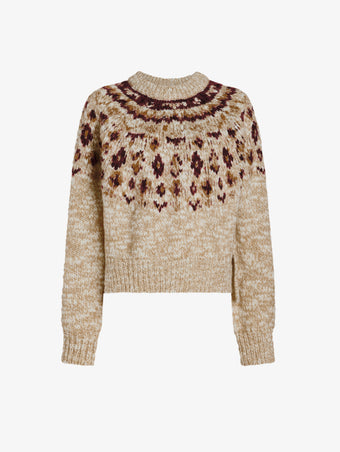 Proenza Schouler Still Life image of Lizzy Sweater in Fairisle in Oat Multi