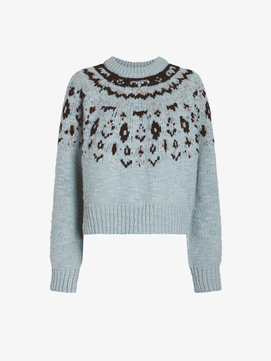 Proenza Schouler Still Life image of Lizzy Sweater in Fairisle in Pale Blue Multi