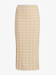 Proenza Schouler Still Life image of Harper Skirt in Check Knit in Lemon Multi