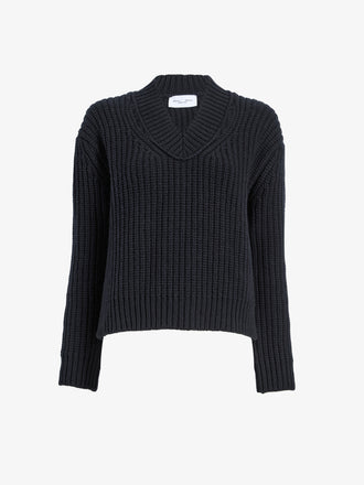 Proenza Schouler Still Life image of Lily Sweater in Merino Wool in Navy