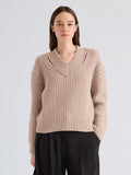 Proenza Schouler Front cropped image of model wearing Lily Sweater in Merino Wool in Lilac
