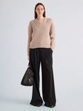 Proenza Schouler Front full length image of model wearing Lily Sweater in Merino Wool in Lilac