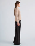 Proenza Schouler Side full length image of model wearing Lily Sweater in Merino Wool in Lilac