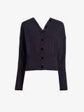 Proenza Schouler Still Life image of Lila Top in Wool Jersey Knit in Navy