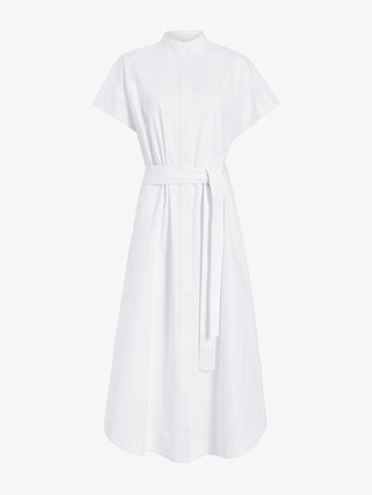 Proenza Schouler flat image of Walker Dress in Eco Poplin in white