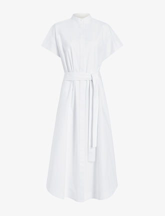 Proenza Schouler flat image of Walker Dress in Eco Poplin in white